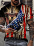 3D Graphic Printed Short Sleeve Shirts National Flag